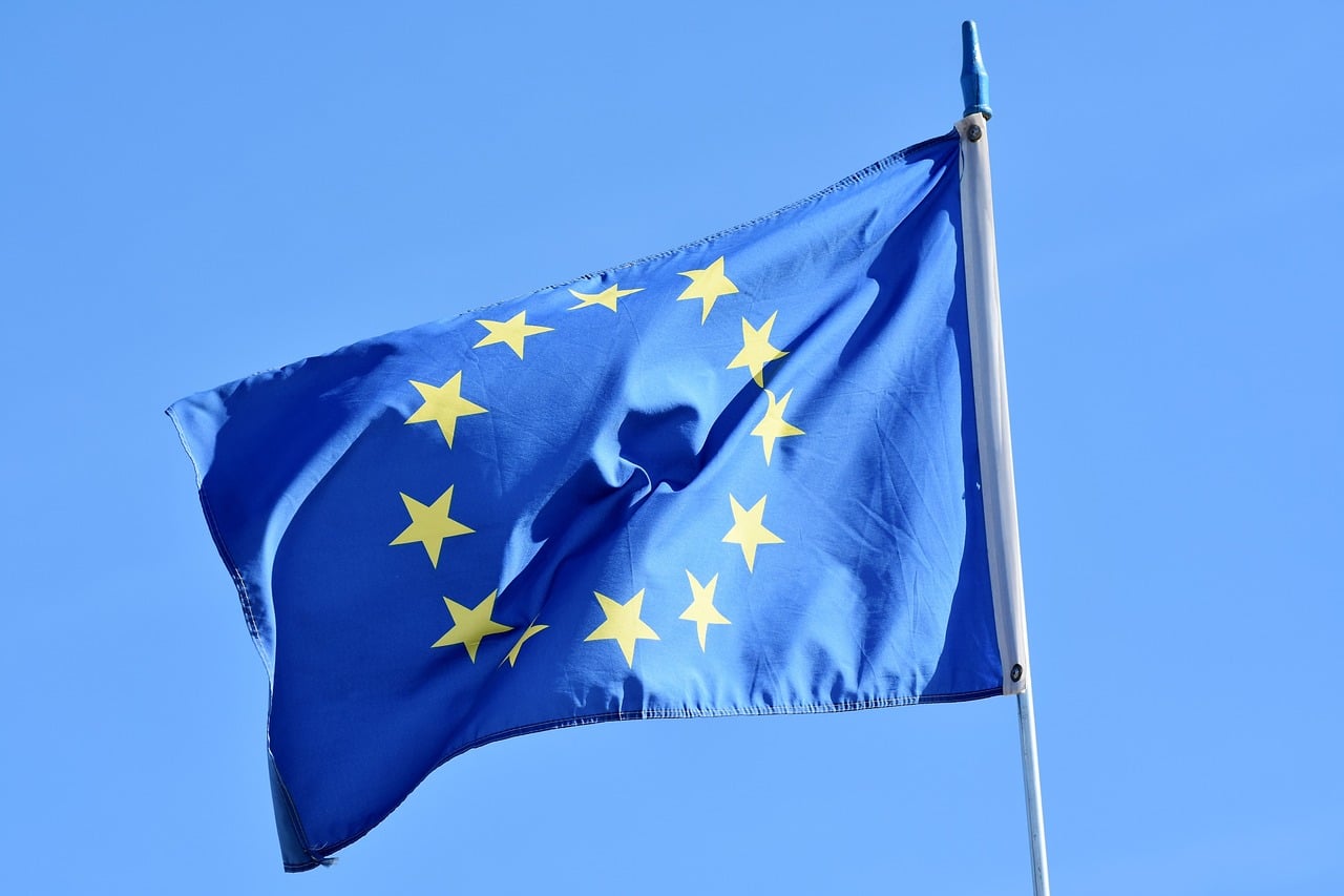 Close-up of the European Union flag