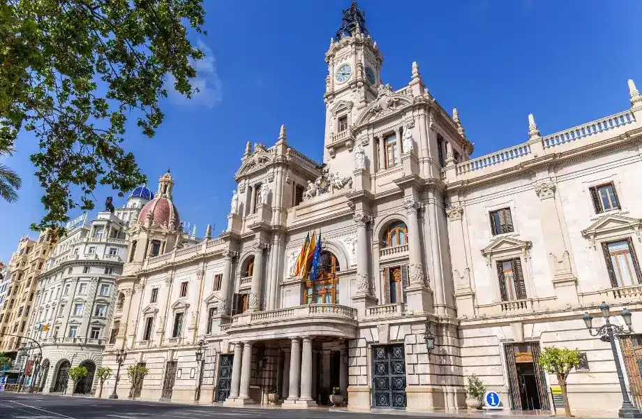 Ornate historic university building façade