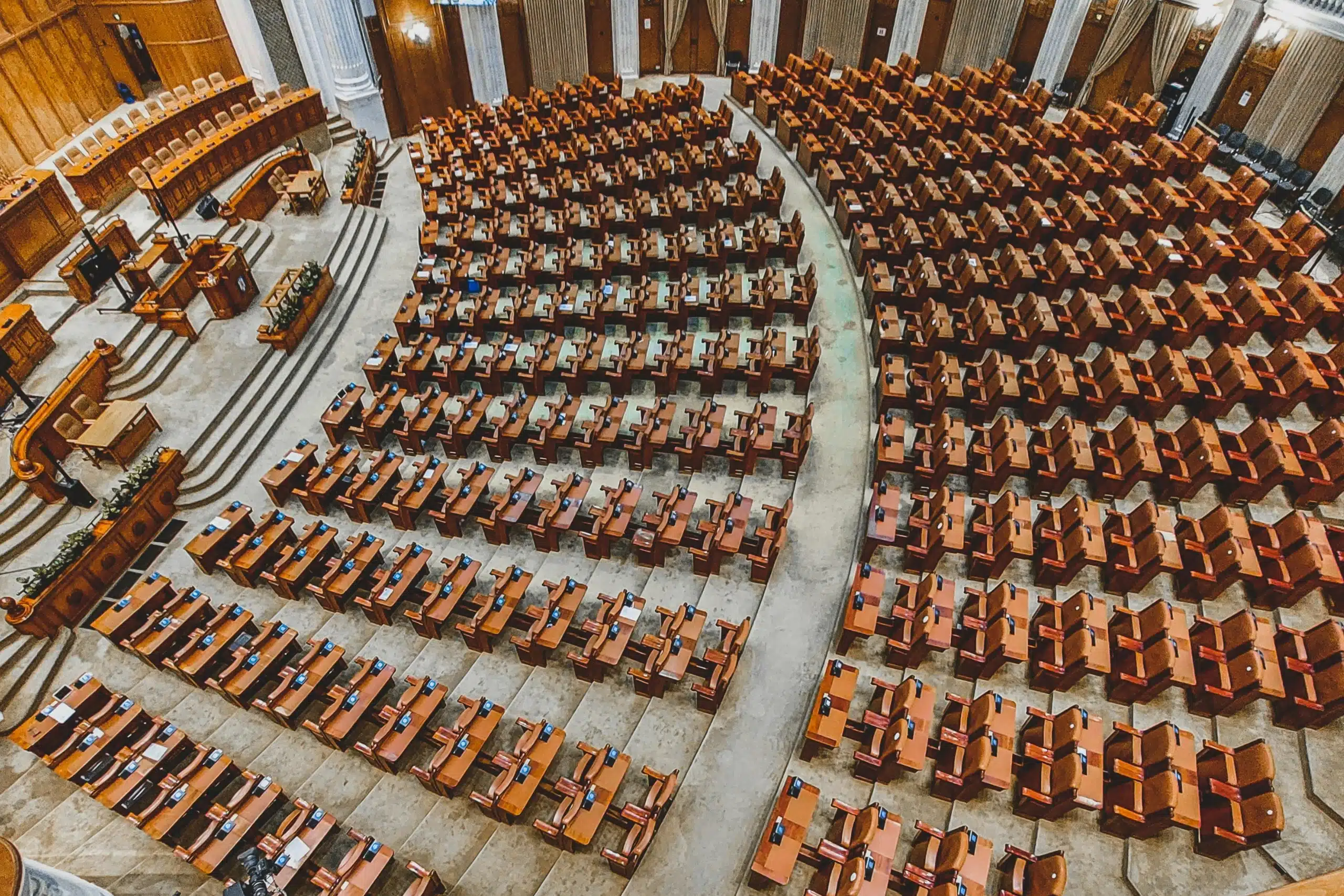 European Parliament plenary hall from above