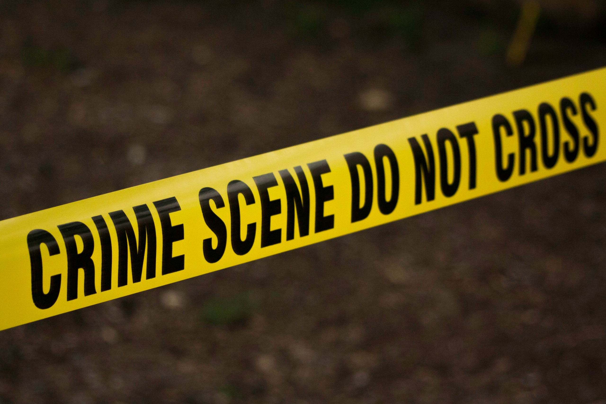 Yellow tape marking a crime scene