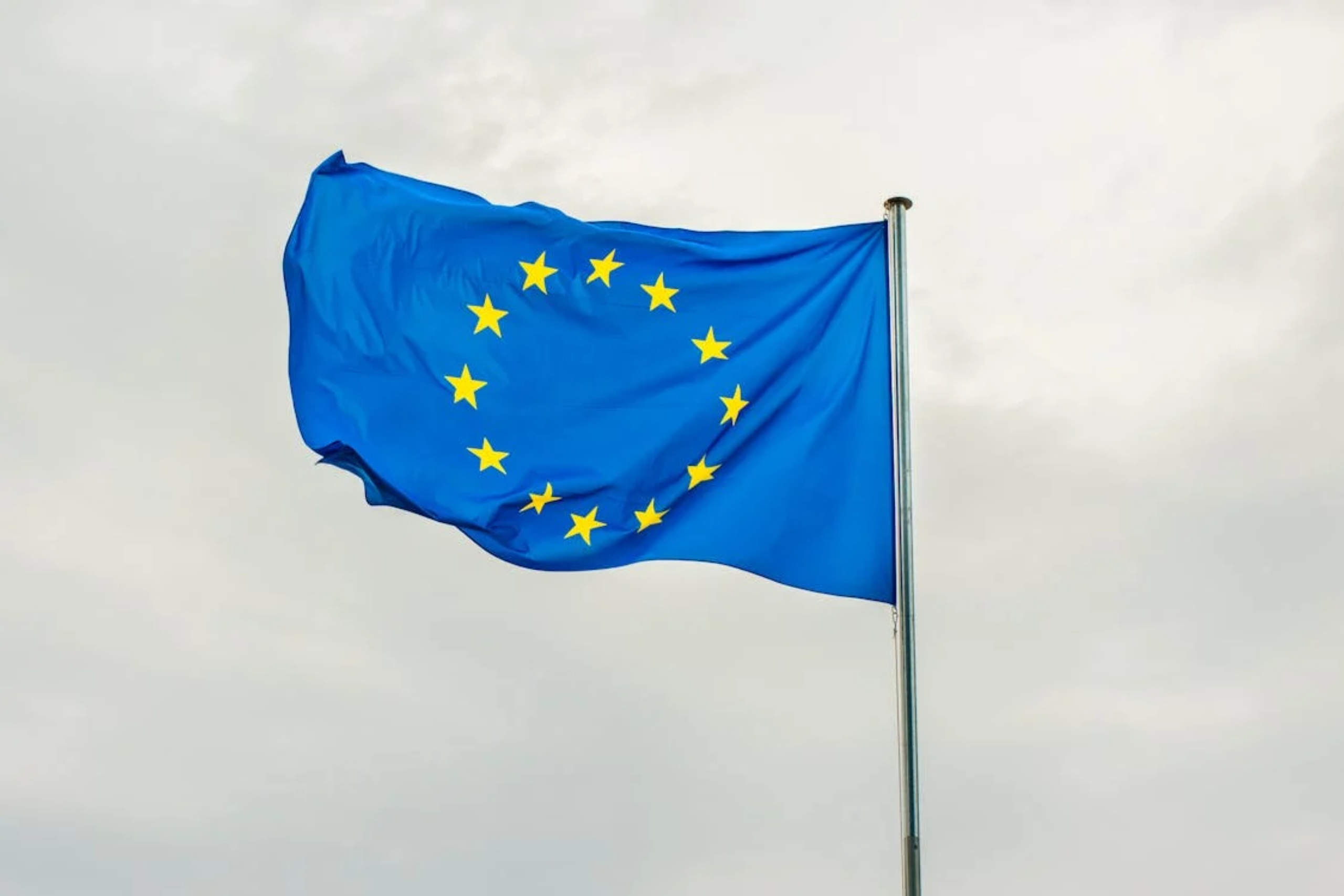 European Union flag waving in the wind