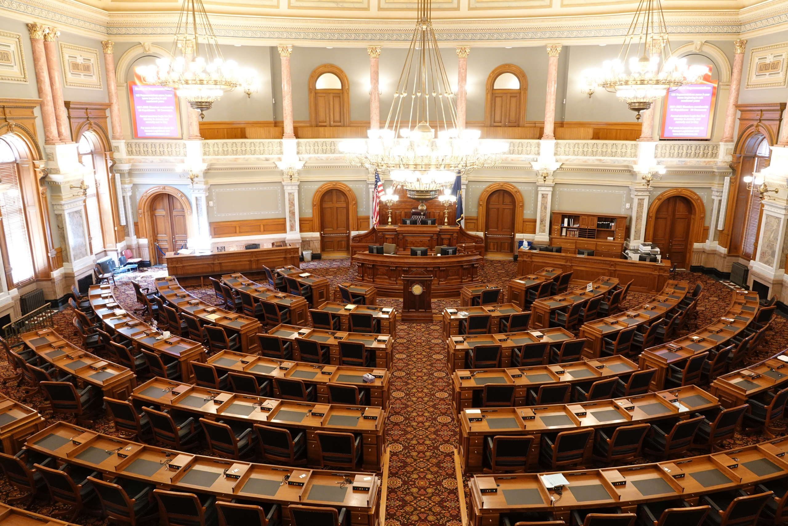Parliamentary chamber from above